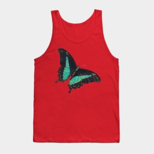 Black and Blue Swallowtail Butterfly Tank Top